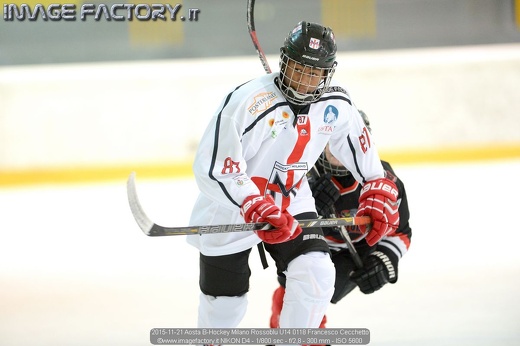 2015-11-21 Aosta B-Hockey Milano Rossoblu U14 0118 Francesco Cecchetto